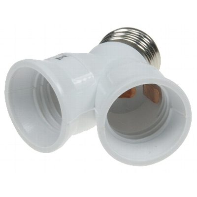   E27 Dual socket Y-adapter from 1 x E27 to 2 x E27 screw holders