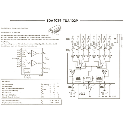 TDA1029 quad input dual signal selector and operational amplifier