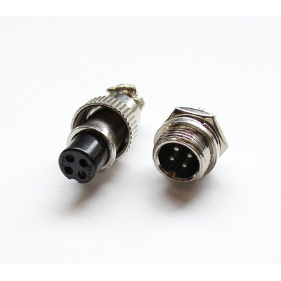 Microphone coupling mini  8mm + Chassis connector 4 pin