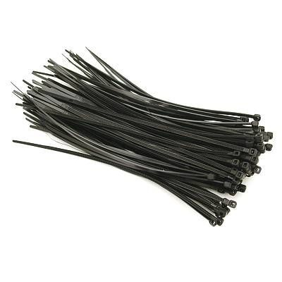 Cable tie 200mm x 2.5mm black 100 pieces high tensile strength, UV resistant