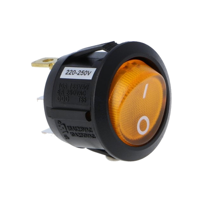 Rocker switch with indicator light 230V 1 x one yellow