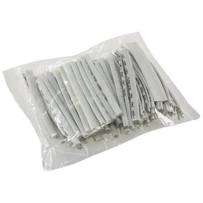 Shrink tube assortment 100 pieces white loose