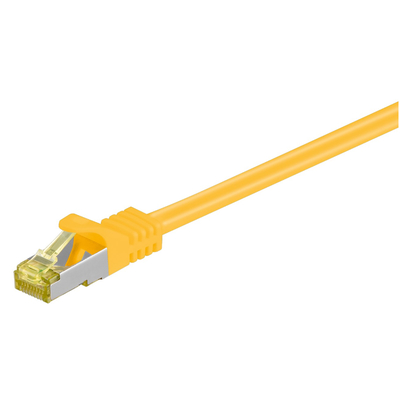  CAT 6a network cable 10m yellow S / FTP PiMF patch cable 500 MHz with CAT 7 raw cable 2 x RJ45 connector