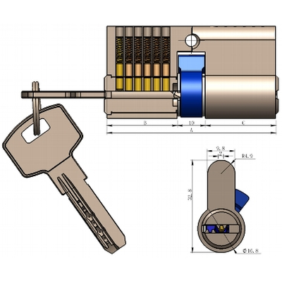 Lock cylinder 70mm (35 + 35mm) profile cylinder incl. 5 security key