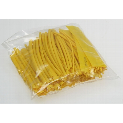 Shrink tube assortment  100 pieces&nbsp;yellow in bag