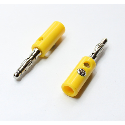 Banana plug with screw connection light yellow