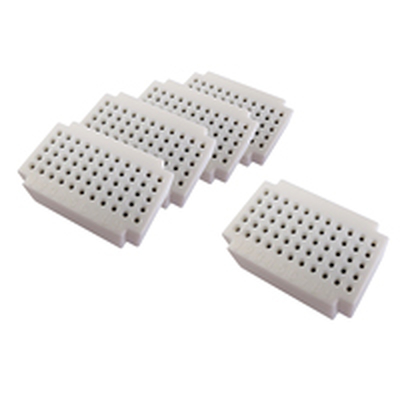 5 Micro-Laborsteckboards mit je 55 Kontakten wei