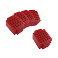 5 Micro-Laborsteckboards mit je 25 Kontakten rot