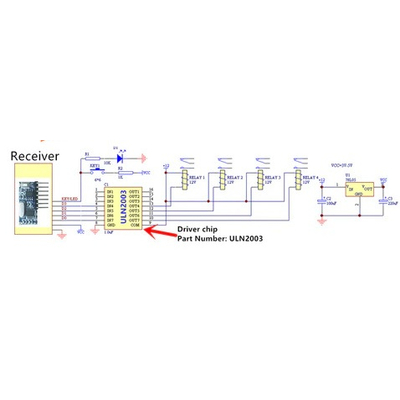 433MHz Receiver 4 Channel 3.3-5VDC