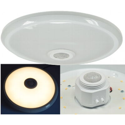 LED ceiling light 12W warm white 3000K with PIR motion detector