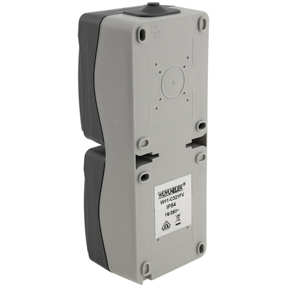 Damp room double socket IP54 for surface-mounted installation