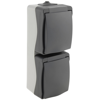 Damp room double socket IP54 for surface-mounted installation
