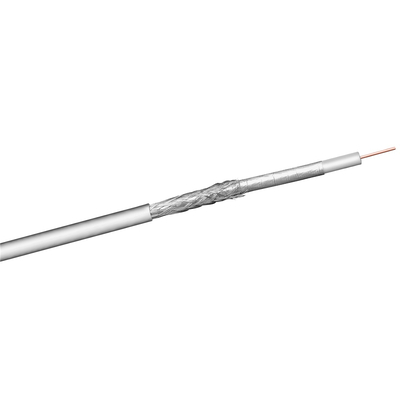 Coax cable 100dB 2 times shielded CCS white (100m)