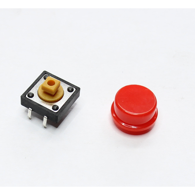 Microswitch TACT on/off 0.05A 12VDC buttom red THT