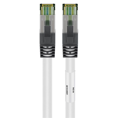 CAT 8.1 network cable 0,25m S/FTP (PiMF) white LSZH halogen-free CU material