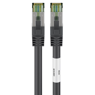         CAT 8.1 network cable 1,0m S/FTP (PiMF) black LSZH halogen-free CU material