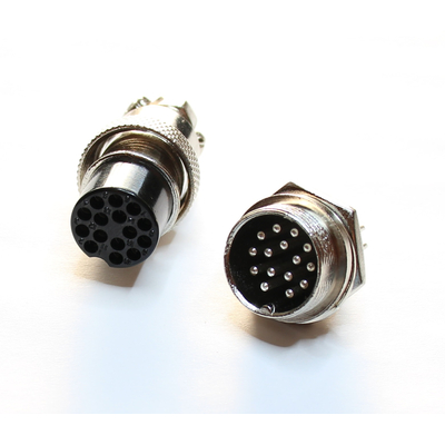 Mikrofon Kupplung gro� � 15,5mm + Einbaustecker 15 Polig