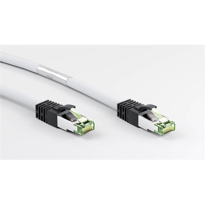 CAT 8.1 network cable 0,5m S/FTP (PiMF) white LSZH halogen-free CU material