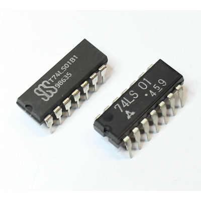 74LS01 quad 2-input NAND gate with open collector outputs...