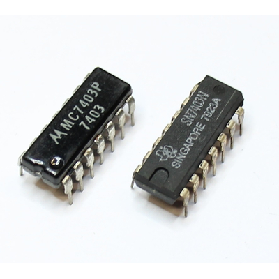 7403 quad 2-input NAND gate with open collector outputs