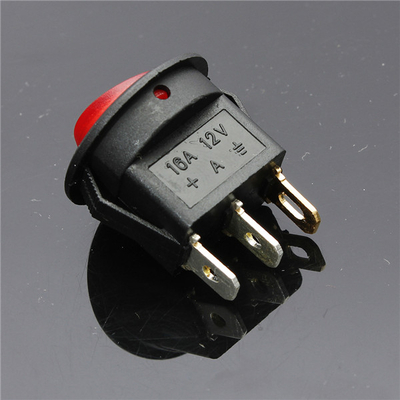 Rocker switch with control light red 12VDC off/on