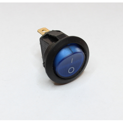Rocker switch off/on with control light  12VDC blue