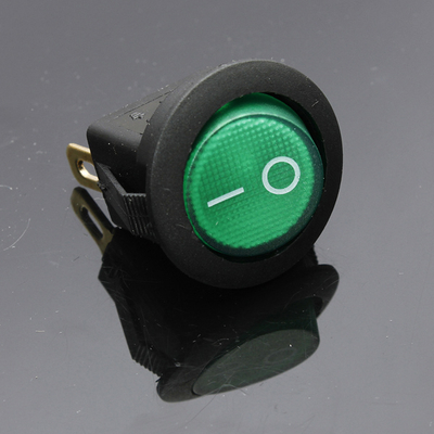 Rocker switch with control light green 12VDC off/on