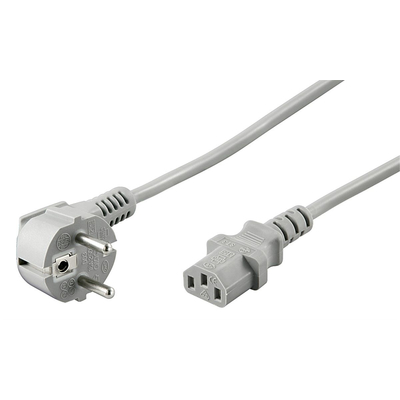             IEC connection cable with angled Schuko plug 3 x 0,75  2 m gray