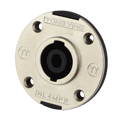 PA speaker panel socket 4-pin round with aluminum cover
