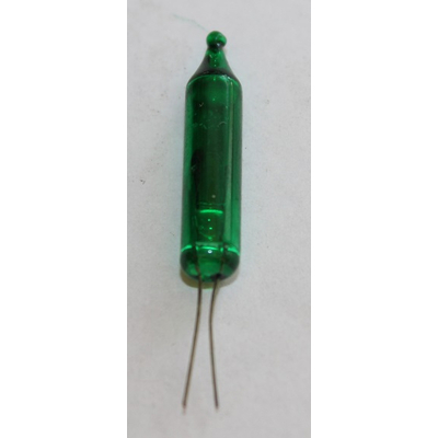 Pisello 12V 100mA green incandescent bulb with wire ends