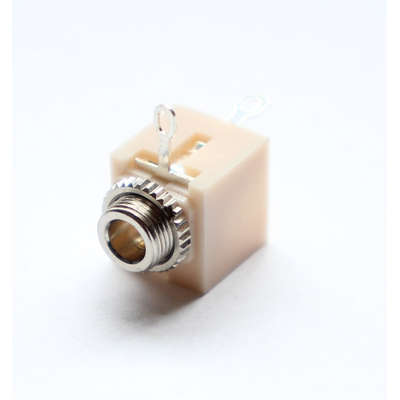 Jack socket 3,5mm stereo encapsulated plastic with nut