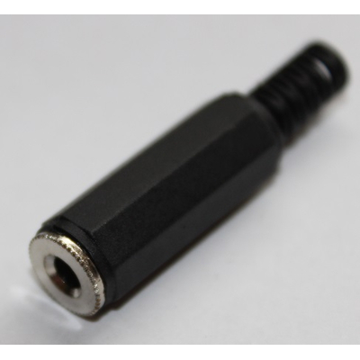 Klinkenkupplung 3,5mm stereo mit Knickschutz