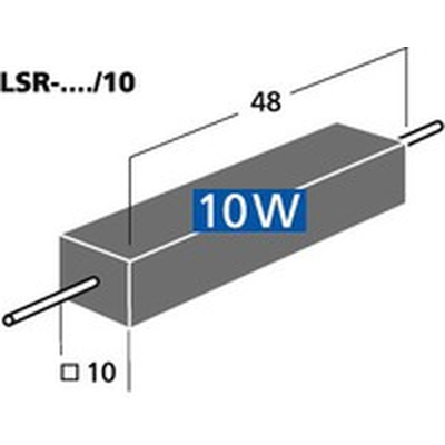  Hochlast Zementwiderstand   1,0 Ohm 10 Watt LSR-10/10