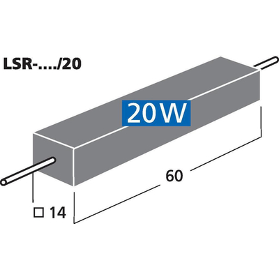 Hochlast Zementwiderstand       1,0 Ohm 20W  54% - LSR-10/20