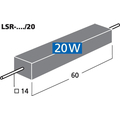 Hochlast-Zementwiderstand   1,0 Ohm 20W - LSR-10/20