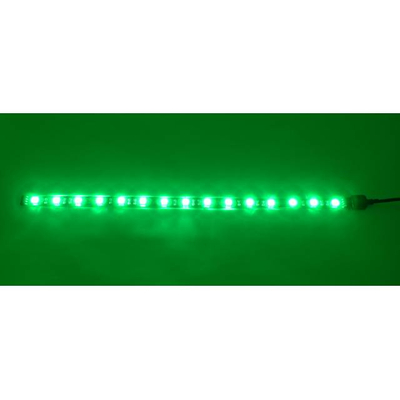 Pair of 12V DC LED strips 2 x 30cm green self-adhesive