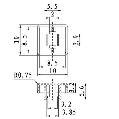 Micro button TACT with white button off/(on) 0.05A/12VDC PCB