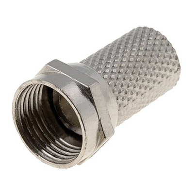 F plug for 4 mm cable to twist on