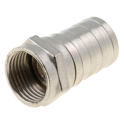 F Plug male straight RG6 7mm crimped
