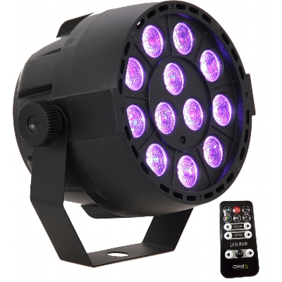 LED Disco Spotlight RGB 12x 3W LEDs Music Controlled, DMX - 3in1 