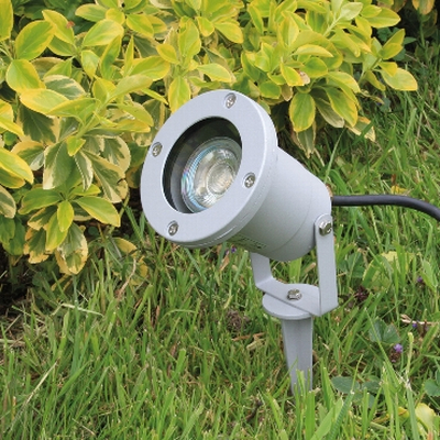  Garden light GU10 socket with 1,5m cable and ground spike silvergrey - CT-GS10