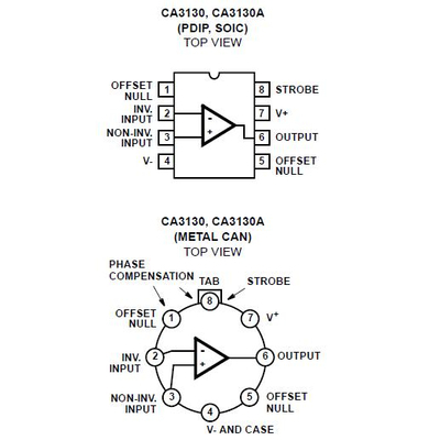 CA3130T operational amplifier SOIC8 RCA