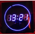LED clock with blue date & temp display