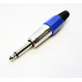 Jack plug 6.3 mm mono blue
