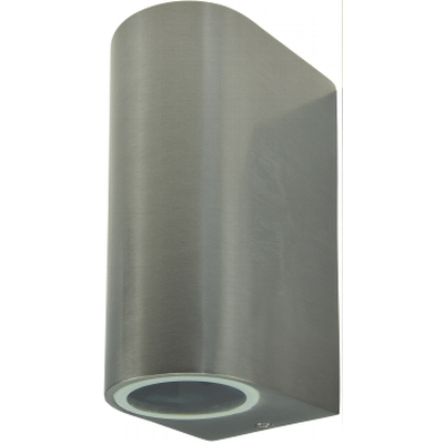 Wall lamp with 2 GU10 sockets IP44 polished stainless steel - CTW-2e