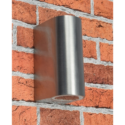 Wall lamp with 2 GU10 sockets IP44 polished stainless...