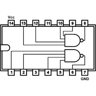 7440 2 positive NAND Puffer mit je 4 Eing�ngen