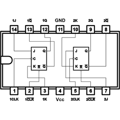 7473 dual J-K flip-flop with clear
