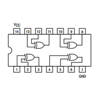 7486 quad 2-input exclusive or gate