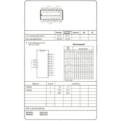 SN74LS42N BCD to decimal decoder DIP16